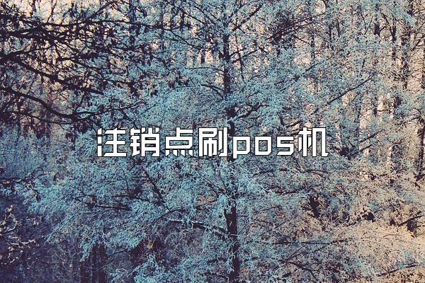 注销点刷pos机