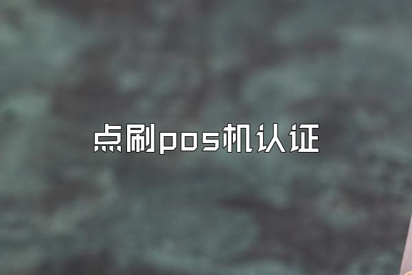 点刷pos机认证